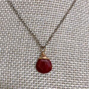 Raw Ruby Necklace